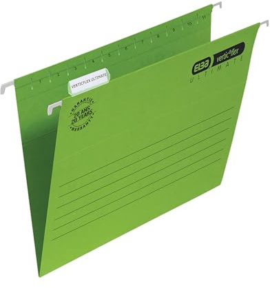 Elba Ultimate A4 Manilla Verticflex Suspension Files, V-Base, 240 GSM - Green (Pack of 25)