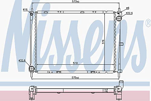 NISSENS Kühler Motorkühlung Kühler Wasserkühler Motorkühler Netzbreite 410mm Netzlänge 510mm Netztiefe 27mm 68731