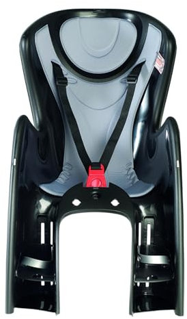 OKBABY Baby Shield - Seggiolino Da Bicicletta Posteriore Per Bambini Fino A 22 Kg - Aggancio Al Portapacchi - Nero E Argento