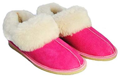 Merino Wool Ciabatte in pelle di pecora EUR, rosa., 38 EU