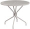 Flash Furniture Oia Terrassentisch aus Stahl für drinnen und draußen, 89,5 cm, rund, mit Schirmloch, Hellgrau