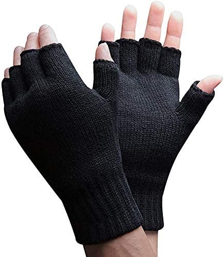 Rjm Thinsulate 3M Thermo-Handschuhe für Herren, fingerlos, Schwarz, Größe L/XL GL131