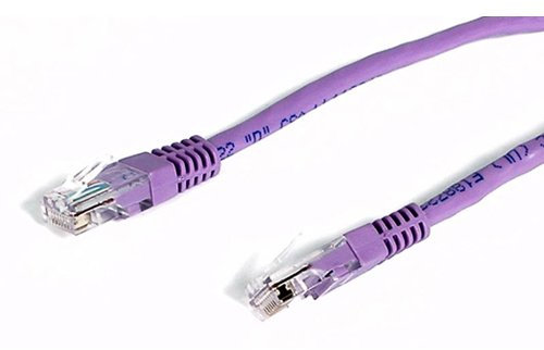 PC Arena CAT 6 Network Cable. Ethernet LAN 10/100/1000 Gigabit Patch Lead Purple 0.5m