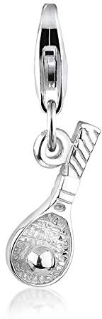 Nenalina Tennisschläger Karabiner Charm Anhänger für Bettelarmband aus 925 Sterling Silber 713129-000