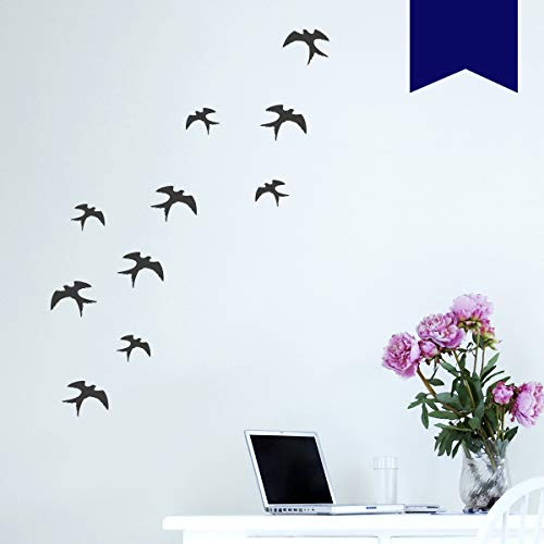 WANDKINGS Wandtattoo Schwalben - A4 Set 21 x 30 cm - Dunkelblau - 35 Farben zur Wahl