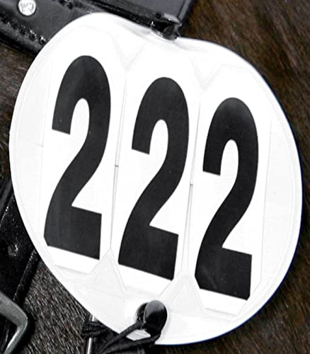 Horze Round head numbers, Black/ White, 8