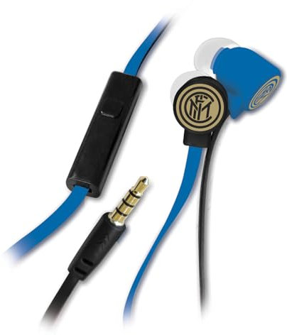 Inter - Cuffie In-Ear con Jack 3.5mm | Auricolari con filo, microfono e tasti funzione | Suono Potente e Bassi Profondi | Compatibili con PC, Smartphone e Tablet | Ideali per Musica e Chiamate