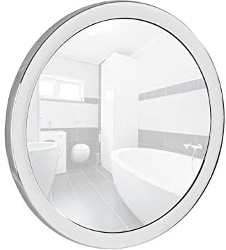 WENKO Kosmetik-Wandspiegel Pistoia Chrom 5-fache Vergrößerung, mit Saugnapfhalterung Chrom