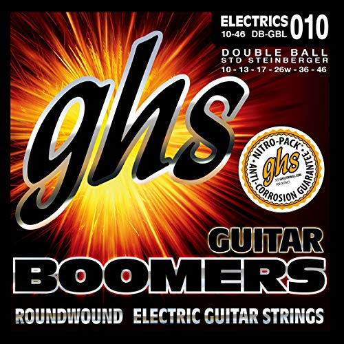 GHS Double Ball End Boomers - DB-GBL - Electric Guitar String Set, Light, .010-.046, Double Ball