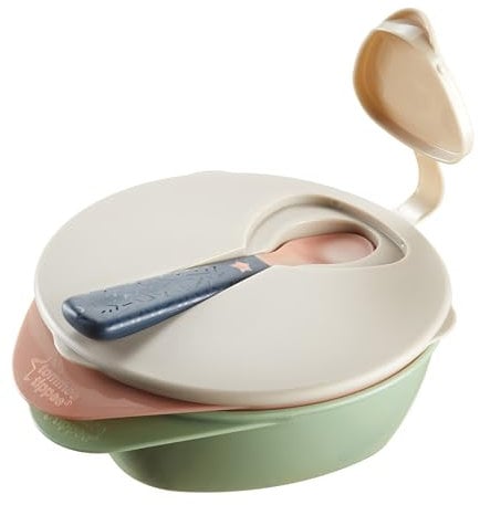 Tommee Tippee Bols d'alimentation Easy Scoop avec couvercle de voyage et cuillère, lot de 2