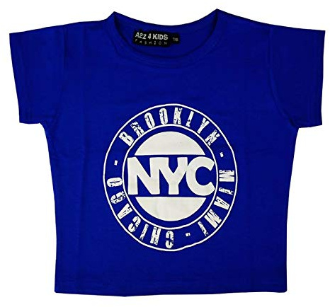 A2Z 4 Kids Girls T-Shirts Short Sleeves NYC Brooklyn Miami Chicago Soft Feel Lightweight Comfortable Summer Tank Top Shirt Age 5-13 Years