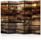 RAUMTEILER/PARAVENT B&D XXL - Paravent Raumteiler Innen Holz-Optik 225x172 cm 5-teilig Einseitig Raumtrenner Trennwand Holz Room Divider Spanische Wand Raum Abtrennung braun beige f-A-0384-z-c