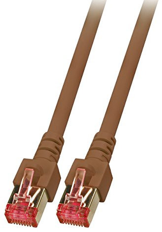 BIGtec Lan Kabel 5m Netzwerkkabel Ethernet Internet Patchkabel CAT.6 braun Gigabit SFTP doppelt geschirmt für Netzwerke Modem Router Switch 2 x RJ45 kompatibel zu CAT.5 CAT.6a CAT.7 Stecker