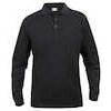 Mens pure cotton long sleeve polo shirt, classic cut, medium weight, 11 verdant colours, XS-5XL (S, Black)