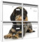 Briefkastenanlage 4 Fach | Postkästen 72x64x10cm groß | verzinkter Stahl weiß DIN A4 Motiv Dackel | Briefkasten Set 4 Briefkästen Namensschild, 2 Schlüssel, Montagematerial