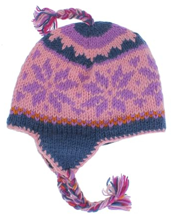The Hat Company Knitted Nepal 100% Wool Beannie Trapper Earflaps Hat (Mens/Ladies/Unisex)