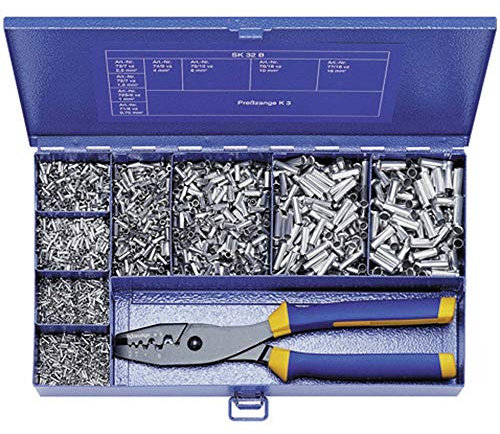 Klauke SK32B Aderendhülsen-Set, 0,50 mm² bis 16 mm², Metall, 4900 Stück
