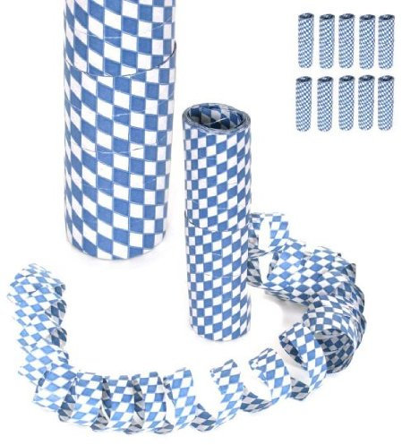narrenwelt Luftschlangen Bayern Bavaria blau / weiß 10er Pack (a`10 Ringe)