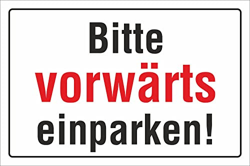 Schild 2332 Bitte vorwärts einparken 450 x 300 mm | 3 mm Alu-Verbund, wetterfester UV-Direktdruck, robust und langlebig, Made in Germany