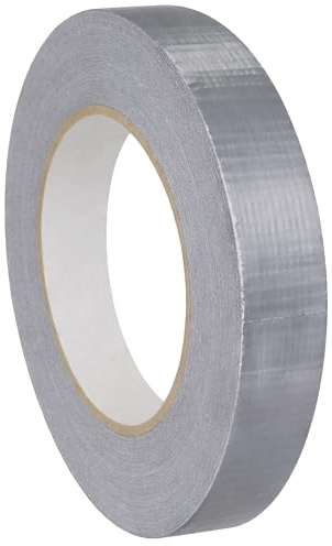 KLEBESHOP24 Gewebeklebeband silber 19 mm x 50 m | Gewebeband aus PE, stark klebend, handreißbar