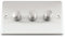 A5 Light Dimmer Switch 3 Gang 400W (Max) - Satin Brushed Chrome - Classic - 2 Way Push On/Off