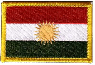 Flaggenfritze Flaggen Aufnäher Kurdistan Fahne Patch + gratis Aufkleber