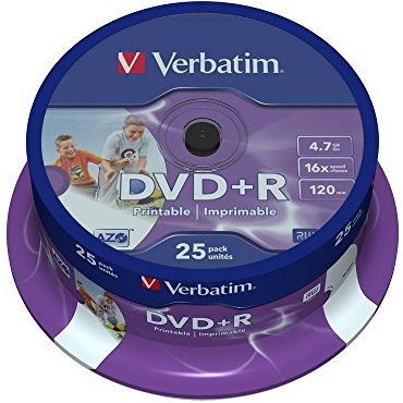 Verbatim 43539 DVD+R 16x Wide Print 25pk
