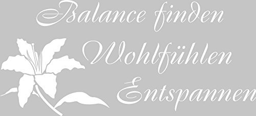 GRAZDesign Wandtattoo Bad Sprüche Balance finden Wandaufkleber Bad Deko - 88x40cm / 010 weiss
