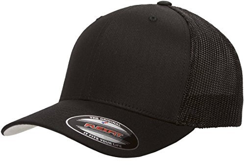 Flexfit Unisex Mütze Mesh Trucker Kappe, Black, one Size