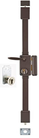 THIRARD - Serrure en Applique Beluga A2P* à Fouillot pour Entrée Droite - 3 Points - Porte de 1,65 à 2,25 m - Cylindre Transit2 30 x 65 mm - Porte 45 mm - Marron - 4 Clés Incluses
