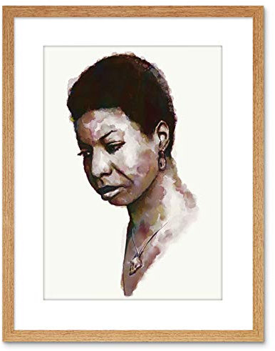 Wee Blue Coo Music Painting Portrait Evry Nina Simone Framed Wall Art Print