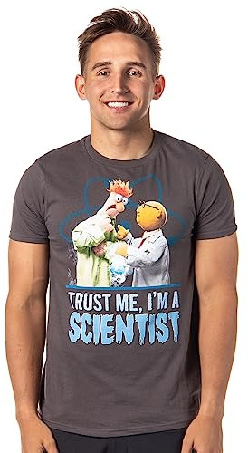 The Muppets Trust Me I'm A Scientist Beaker T-shirt Charcoal Medium