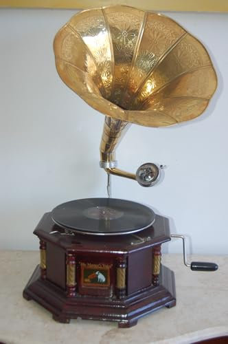 mobildoc GRAMMOFONO Ottagonale A Tromba con Disco E PUNTINE.