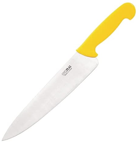 Hygiplas Colour-Coded Chef's Knife 25.5cm / 10 inch Blade Professional Grade | Yellow for Cooked Meats | Weight: 190 grams | C816