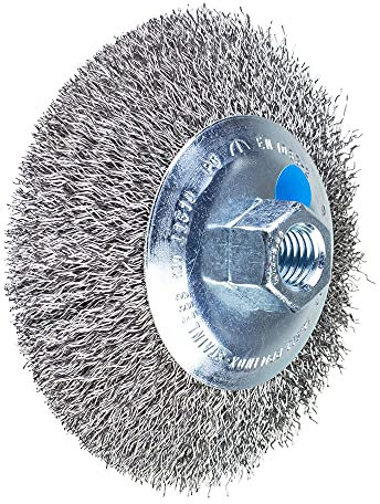 PFERD Kegelbürste ungezopft KBU | Ø 115x10mm M14 Edelstahl-Draht-ø 0,35 | 43316023 – für Winkelschleifer