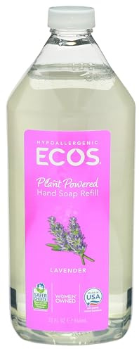 ECOS Hypoallergenic Hand Soap Lemongrass 32oz Bottle by Earth Friendly Products, Lavender, 32 Fl Oz (67670)
