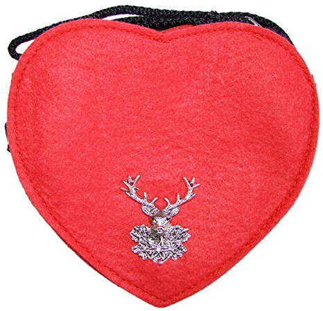 Herz Trachtentasche mit Hirsch Rot