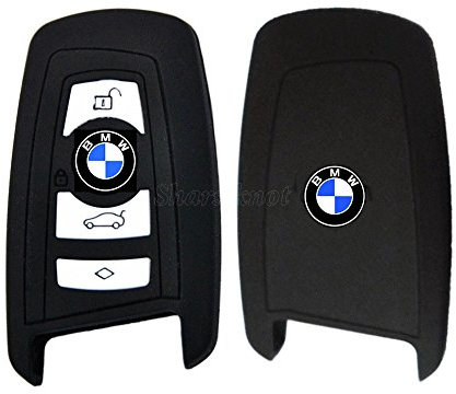 BMW Coque de clé pour voiture en silicone pour BMW 1/3/4/5/6/7 Série F12/F13/F20/21/F30/F26/F23/F34/F35 Noir
