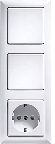 Eltako 3-Fach-Rahmen für Taster, 1 Stück, 55 x 55 mm, reinweiß glänzend, R3-WG