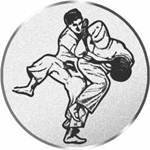 S.B.J - Sportland Pokal/Medaille Emblem, Motiv Judo, Durchmesser 50 mm, Silber