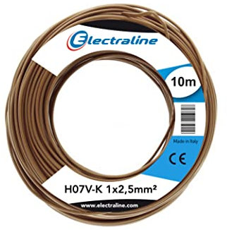 Electraline 15151 Cavo Unipolare N07V-K, Sezione 1x2.5 mm, 10 mt, Marrone