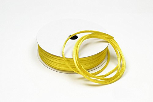 10m Rolle Flechtkordel Satin 2mm (gelb) // Satinkordel Kordel Flechtschnur Schmuckschnur Satinschnur Zierkordel Kumihimo