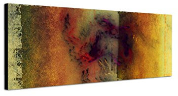 Farbharmonie Herbstbild Wärme - Abstraktes Keilrahmenbild Abstrakt184- dekoratives Panoramabild Wandbild 150x50cm schlicht stilvoll zeitlose Wohraumdeko TOP Kunstdruck Eyecatcher Blickfang