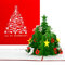 3D Karte Tannenbaum - Frohe Weihnachten in rot als Weihnachtskarte oder Geschenkkarte zu Weihnachten oder Advent
