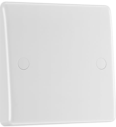 BG Electrical Single Flex Outlet Plate, Bottom Entry, Round Edge, Nexus 800 Series, White Moulded, 25A, 858