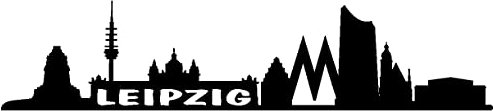 Samunshi® Leipzig Skyline Aufkleber Leipzig Sticker in 9 Größen und 25 Farben (20x4,5cm schwarz)