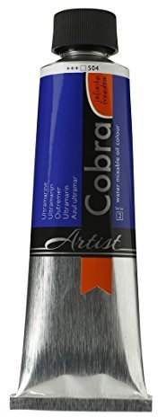Cobra Artist Couleurs à l'huile mélangeables à l'eau - Outremer 504 - Tube de 150 ml - Haute pigmentation et résistance à la lumière - Sans diluants