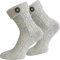 normani Trachtensocken Umschlag-Söckchen im Landhaus-Stil Farbe Silbermelange mit Trachten-Knopf Größe 39/42