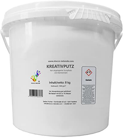 Stucco Naturale - Kreativputz 8 kg (DAS ORIGINAL) Matt Marmorputz Edelputz Spachteltechnik