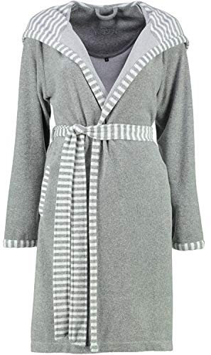 Vossen Damen Bademantel Juno grau meliert S